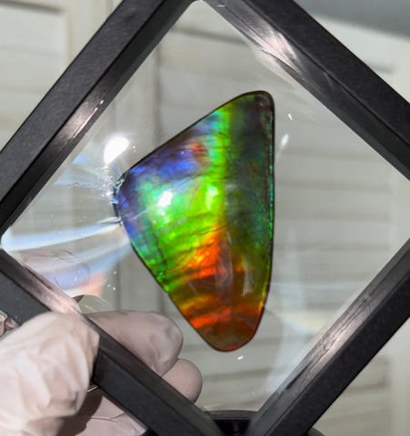 🌈Rare Large! 2.28" Thick! Imperial Rainbow! ,Ammolite, NATURAL Hand POLISHED Loose stone 58x36mm Loose Gemstones,gemstone High Grade IMP95
