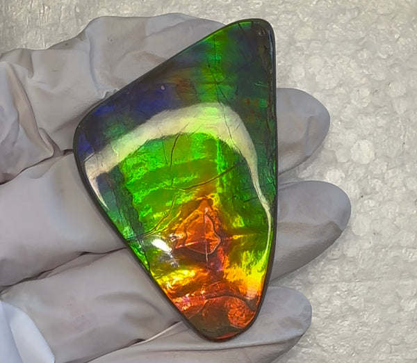 🌈Rare Large! 2.28" Thick! Imperial Rainbow! ,Ammolite, NATURAL Hand POLISHED Loose stone 58x36mm Loose Gemstones,gemstone High Grade IMP95
