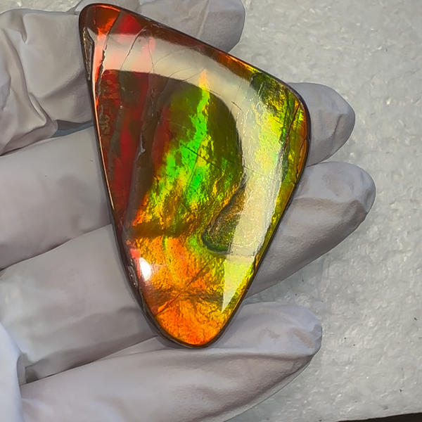 🌈Rare Large! 2.28" Thick! Imperial Rainbow! ,Ammolite, NATURAL Hand POLISHED Loose stone 58x36mm Loose Gemstones,gemstone High Grade IMP95
