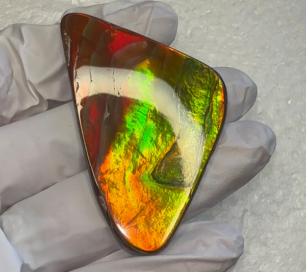 🌈Rare Large! 2.28" Thick! Imperial Rainbow! ,Ammolite, NATURAL Hand POLISHED Loose stone 58x36mm Loose Gemstones,gemstone High Grade IMP95
