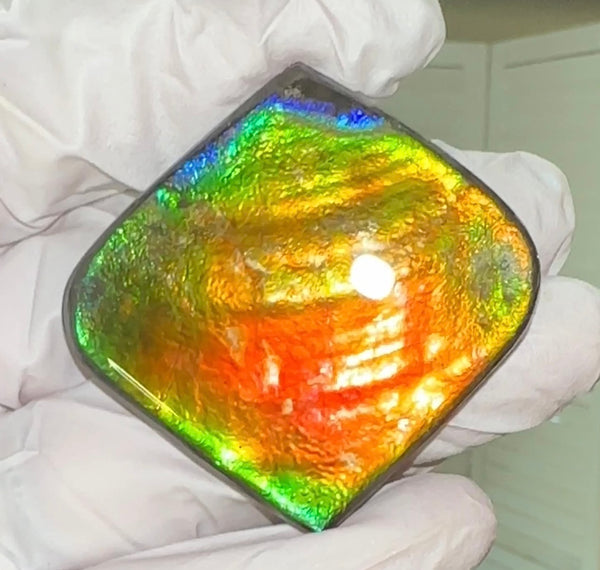 Large,Loose Stone,Ammolite,Freeform, Cabochon ,Loose gemstone Canadian Ammonite,wrapping ,46.5x45.5mm,jewellery,Bright!,.FC-130