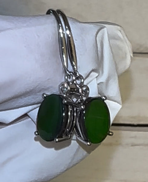 Sterling Silver 10x8mm Ammolite earrings - JWY-0081 (