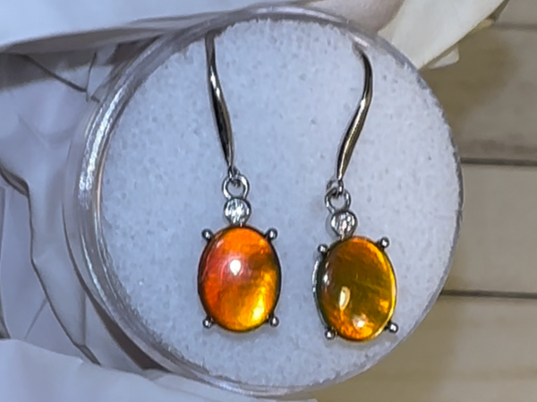 Sterling Silver 10x8mm Ammolite earrings - JWY-0081 (