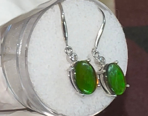 Sterling Silver 10x8mm Ammolite earrings - JWY-0081 (