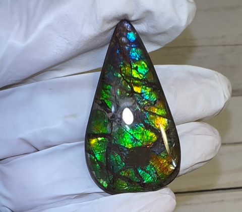 Loose Stone, Ammolite,Freeform, Cabochon 44x25mm,  Loose gemstone Canadian Ammonite,wrapping jewellery,FC-191