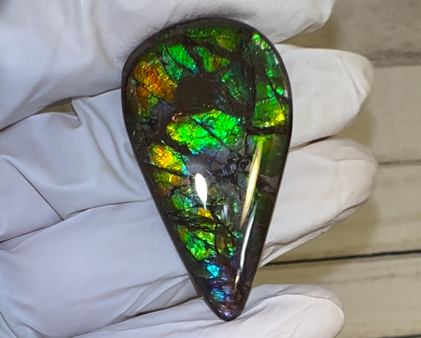Loose Stone, Ammolite,Freeform, Cabochon 44x25mm,  Loose gemstone Canadian Ammonite,wrapping jewellery,FC-191