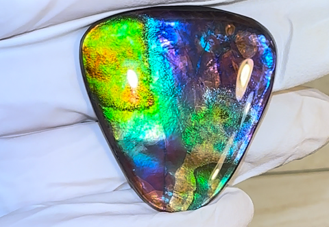 Loose Stone, Ammolite,Freeform, Cabochon 35x32mm,  Loose gemstone Canadian Ammonite,wrapping jewellery,FC-190