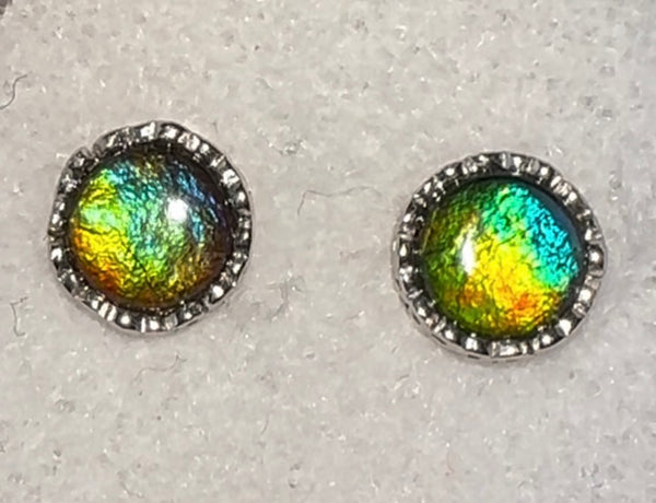 Sterling Silver Ammolite earrings 10x8mm - JWY-008