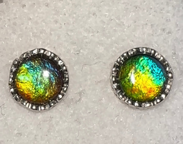 Sterling Silver Ammolite earrings 10x8mm - JWY-008
