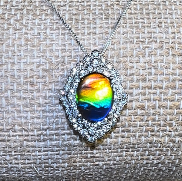 .925 Sterling Silver Ammolite Pendant  - JWY-121