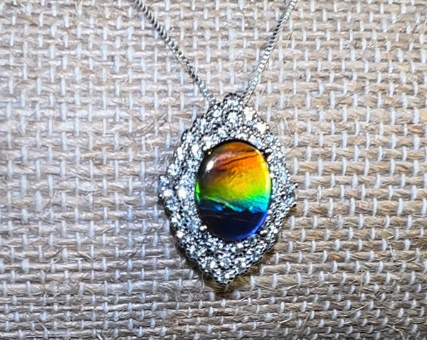 .925 Sterling Silver Ammolite Pendant  - JWY-121