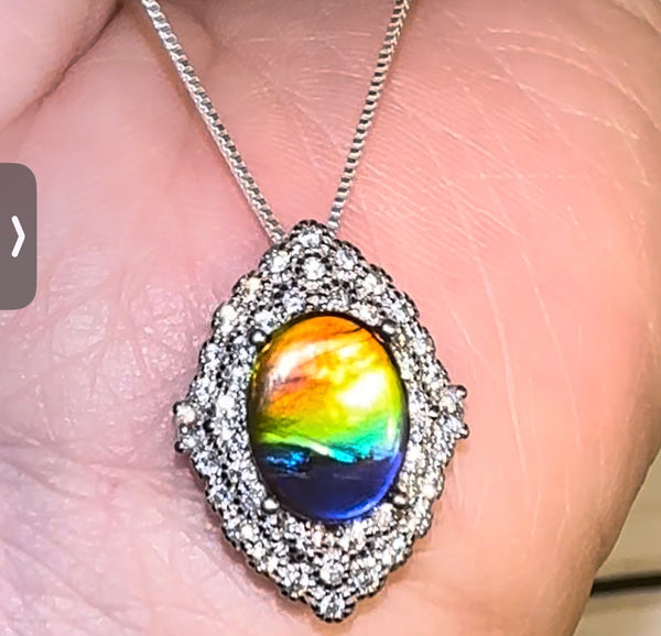 .925 Sterling Silver Ammolite Pendant  - JWY-121