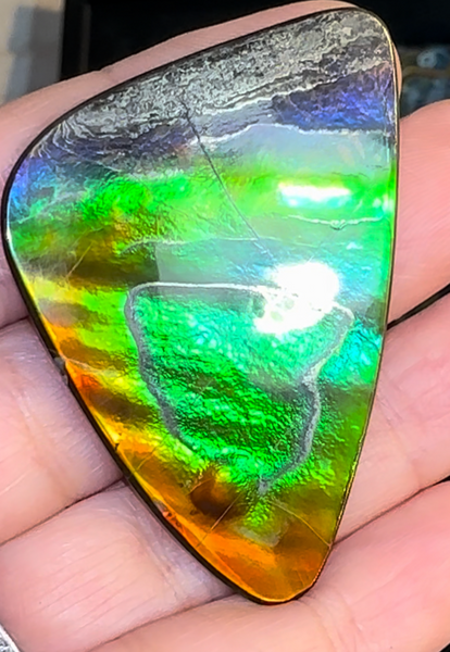 Imperial Rainbow! ,Ammolite, NATURAL Hand POLISHED Loose stone 47x32mmm Loose Gemstones,gemstone High Grade IMP103