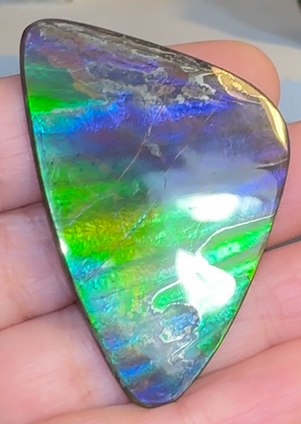 Imperial Rainbow! ,Ammolite, NATURAL Hand POLISHED Loose stone 47x32mmm Loose Gemstones,gemstone High Grade IMP103