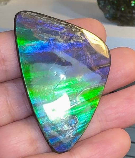 Imperial Rainbow! ,Ammolite, NATURAL Hand POLISHED Loose stone 47x32mmm Loose Gemstones,gemstone High Grade IMP103
