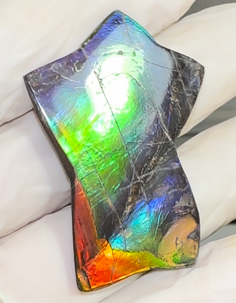 High Grade,Star shaped! Imperial Rainbow! ,Ammolite, NATURAL Hand POLISHED Loose stone Loose Gemstones,gemstone High Grade IMP104  FREE SHIPPING