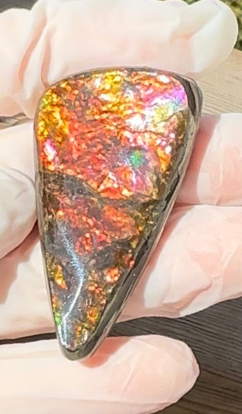 Loose Stone, Ammolite,Freeform, Cabochon46x26mm,  Loose gemstone Canadian Ammonite,wrapping jewellery,FC-198