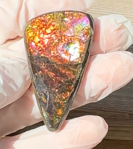 Loose Stone, Ammolite,Freeform, Cabochon46x26mm,  Loose gemstone Canadian Ammonite,wrapping jewellery,FC-198