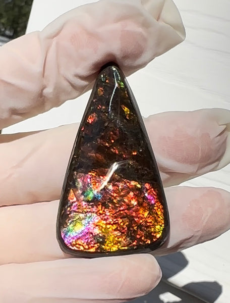 Loose Stone, Ammolite,Freeform, Cabochon46x26mm,  Loose gemstone Canadian Ammonite,wrapping jewellery,FC-198