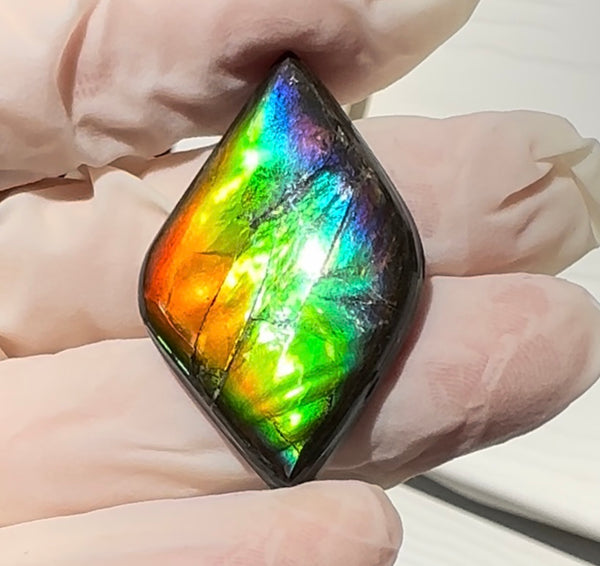 Rainbow colors,Loose Stone, Ammolite,Freeform, Cabochon36.9x24mm,  Loose gemstone Canadian Ammonite,wrapping jewellery,FC-201