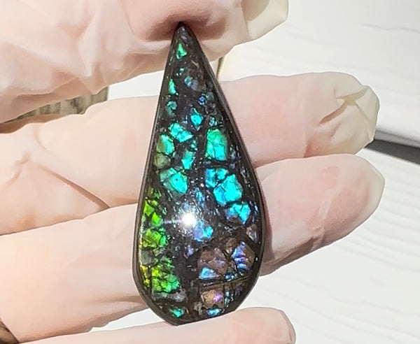 Loose Stone, Ammolite,Freeform, Cabochon48x20mm,  Loose gemstone Canadian Ammonite,wrapping jewellery,FC-199