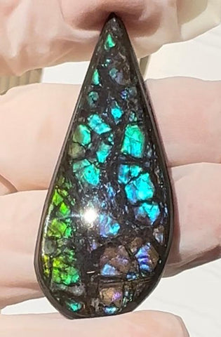 Loose Stone, Ammolite,Freeform, Cabochon48x20mm,  Loose gemstone Canadian Ammonite,wrapping jewellery,FC-199