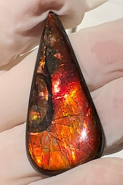 Loose Stone, Ammolite,Freeform, Cabochon44x20mm,  Loose gemstone Canadian Ammonite,wrapping jewellery,FC-200