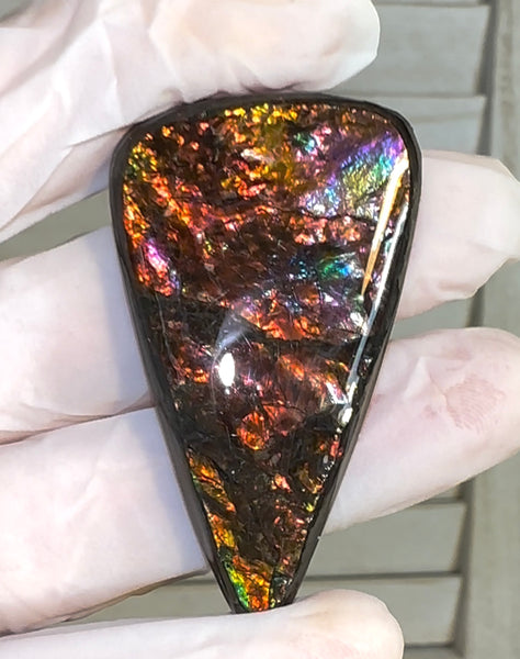 Loose Stone, Ammolite,Freeform, Cabochon46x26mm,  Loose gemstone Canadian Ammonite,wrapping jewellery,FC-198