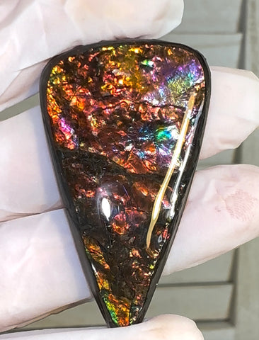 Loose Stone, Ammolite,Freeform, Cabochon46x26mm,  Loose gemstone Canadian Ammonite,wrapping jewellery,FC-198