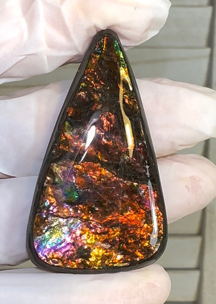 Loose Stone, Ammolite,Freeform, Cabochon46x26mm,  Loose gemstone Canadian Ammonite,wrapping jewellery,FC-198