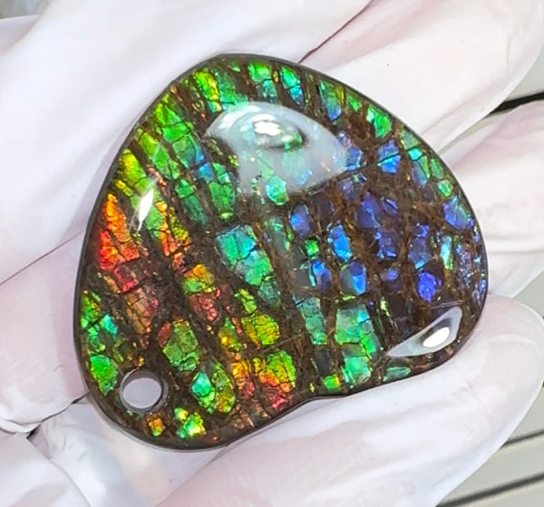 Heart shaped Loose stone, high grade rainbow color,Ammolite,Freeform, Cabochon,gemstone Canadian Ammonite,wrapping jewellery,Purple,Blue,Green. FC-273