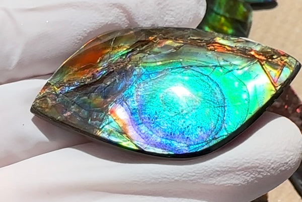 High-Grade Ammolite Gemstone with Stunning Ripple and Floral Patterns and Hints of Pink,  50x32.4mm Loose Gemstones,gemstone FFNT219 Free shipping!