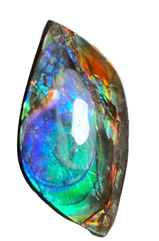 High-Grade Ammolite Gemstone with Stunning Ripple and Floral Patterns and Hints of Pink,  50x32.4mm Loose Gemstones,gemstone FFNT219 Free shipping!