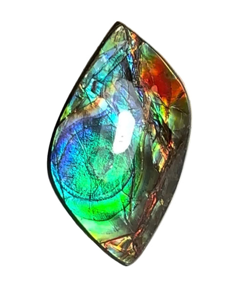 High-Grade Ammolite Gemstone with Stunning Ripple and Floral Patterns and Hints of Pink,  50x32.4mm Loose Gemstones,gemstone FFNT219 Free shipping!