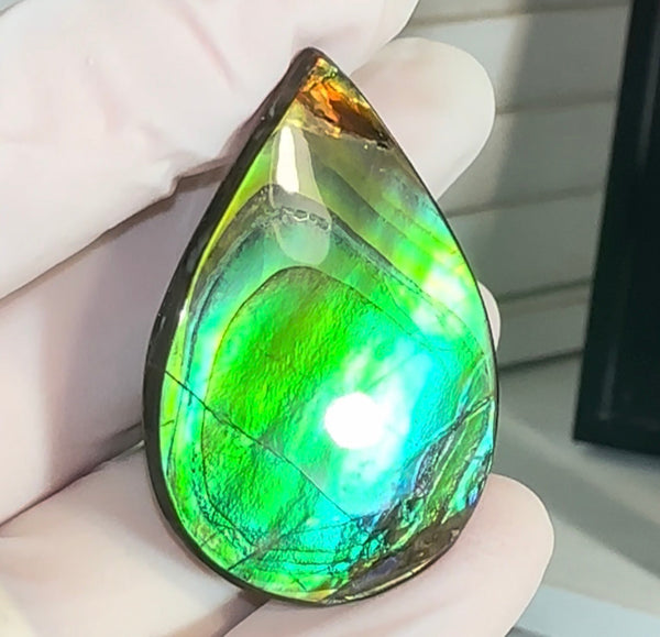 High-Grade Ammolite Gemstone with Stunning Ripple Patterns, 42x30mm Loose Gemstones,gemstone FFNT221 Free shipping