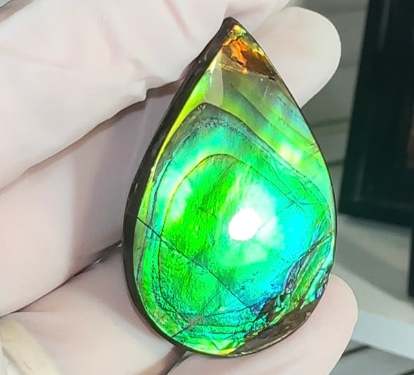 High-Grade Ammolite Gemstone with Stunning Ripple Patterns, 42x30mm Loose Gemstones,gemstone FFNT221 Free shipping