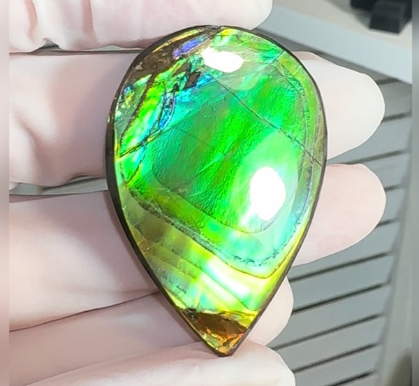 High-Grade Ammolite Gemstone with Stunning Ripple Patterns, 42x30mm Loose Gemstones,gemstone FFNT221 Free shipping