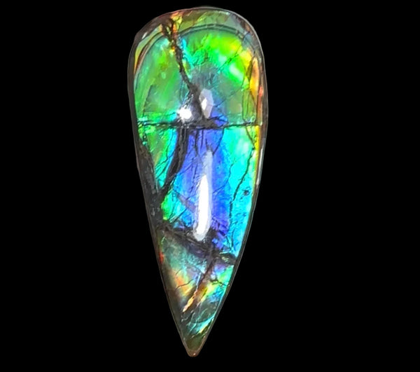 Large! High-Grade Ammolite Gemstone with Stunning Ripple Patterns,  61.5x24mm Loose Gemstones,gemstone FFNT220 Free shipping