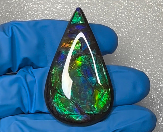 Loose Stone, Ammolite,Freeform, Cabochon 45.5x27x3.5mm, Loose gemstone Canadian Ammonite,wrapping jewellery,Bright!  FC-157