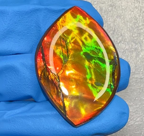Loose Stone, Ammolite,Freeform, Cabochon 36x25mm, Loose gemstone Canadian Ammonite,wrapping jewellery,Bright! High grade FC-132-1