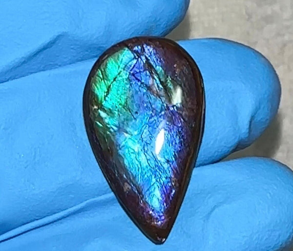 Loose Stone, Ammolite,Freeform, Cabochon 25x14.5mm, Loose gemstone Canadian Ammonite,wrapping jewellery,Bright!  FC-1373