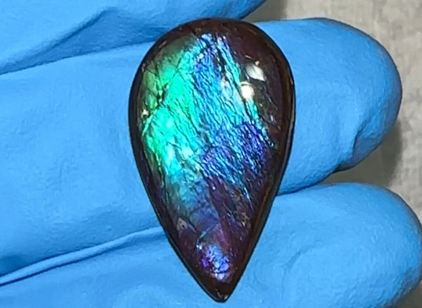 Loose Stone, Ammolite,Freeform, Cabochon 25x14.5mm, Loose gemstone Canadian Ammonite,wrapping jewellery,Bright!  FC-1373