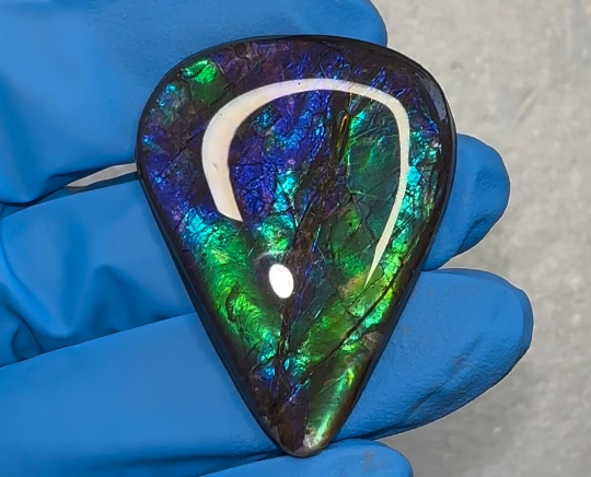 Loose Stone, Ammolite,Freeform, Cabochon 41x31mm, Loose gemstone Canadian Ammonite,wrapping jewellery FC-148