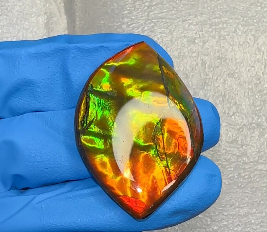 Loose Stone, Ammolite,Freeform, Cabochon 36x25mm, Loose gemstone Canadian Ammonite,wrapping jewellery,Bright! High grade FC-132-1