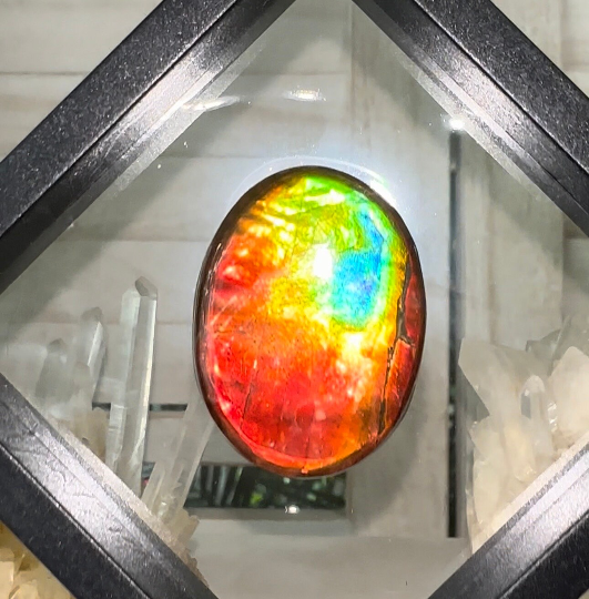 Ammolite Imperial Double-Sided NATURAL Polished Freeform Stone Collector's Gemstone 42x31mm, Polished/Coated IMP100