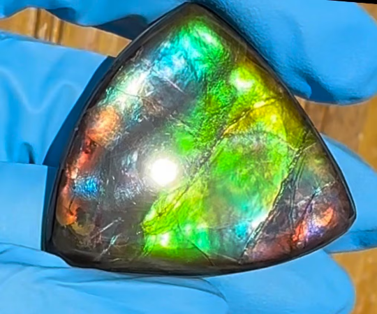 Loose Stone, Ammolite,Freeform, Cabochon 43x36mm, Loose gemstone Canadian Ammonite,wrapping jewellery FC-146