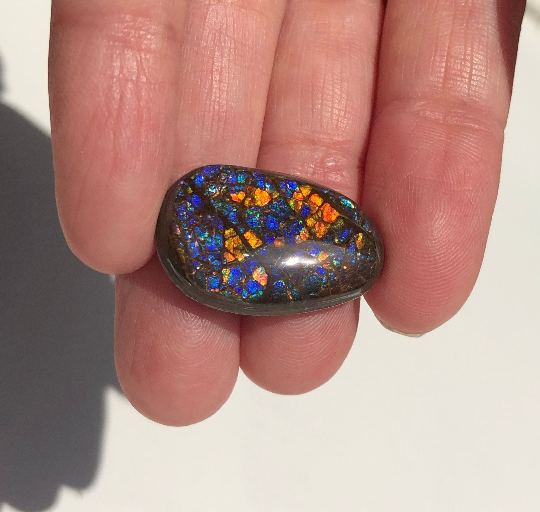 Reserved item FFC107  Coated  Freeform Cabochon 23x15mm  Loose Stone - アンモライト　ルース　