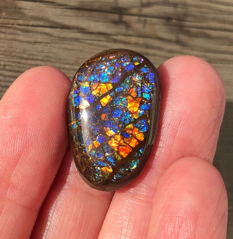 Reserved item FFC107  Coated  Freeform Cabochon 23x15mm  Loose Stone - アンモライト　ルース　