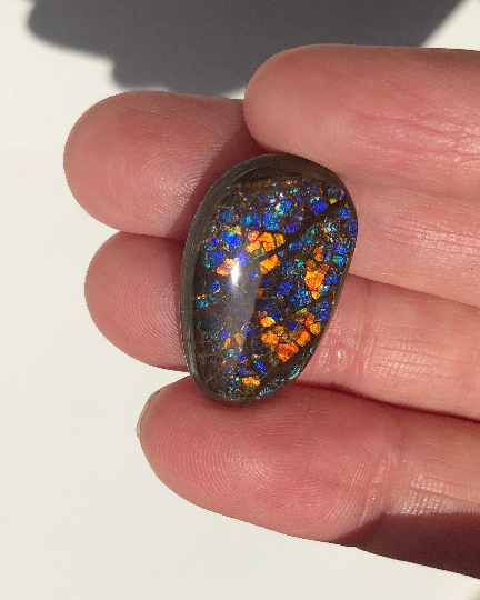 Reserved item FFC107  Coated  Freeform Cabochon 23x15mm  Loose Stone - アンモライト　ルース　