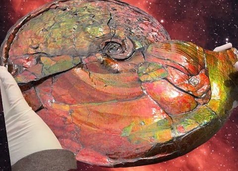 【★SALE★】AF-88  18.5" Ammonite Fossil - Placenticeras costatum　Ammolite **FREE SHIPPING***　